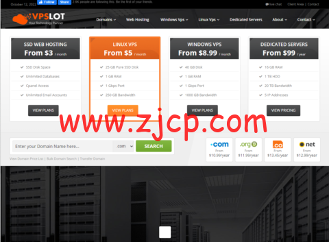 VpsLot:美国和欧洲windows vps,3核/3G内存/40G SSD/300 GB流量/1Gbps带宽,$14.99/月起 2 20221018 634ea5990813b