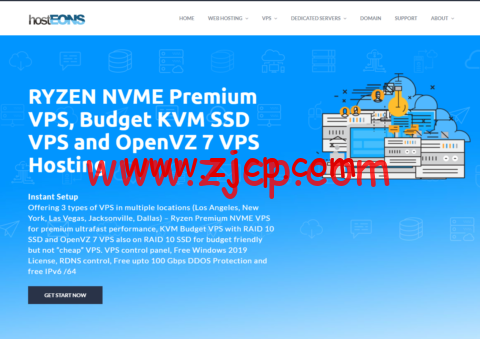 Hosteons:美国OpenVZ 7 VPS,1核/256MB内存/5G硬盘/不限流量/100Mbps带宽,$12/年起-国外主机测评