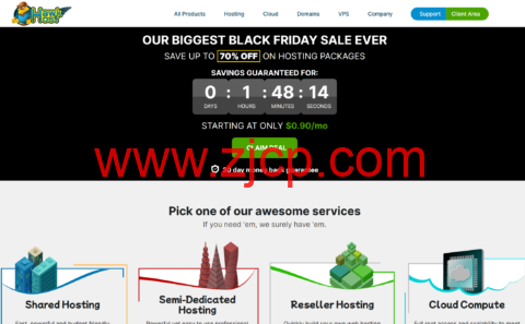 #黑五#HawkHost:Cloud Web Hosting/Semi-Dedicated三折起,$0.9/月起,可选香港/洛杉矶等机房-国外主机测评