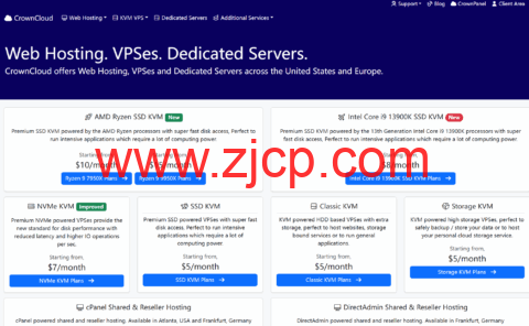 CrownCloud:美国(洛杉矶/迈阿密/亚特兰大机房)/荷兰VPS,月付5美元起,支持windows系统-国外主机测评