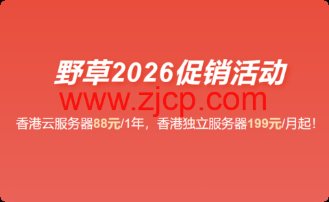 野草云:香港 VPS 88 元 / 年起,优质 / 精品网络可选,100M 不限流量,免费 CNIX,支持主流 AI 访问-国外主机测评