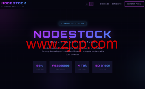 nodestock:德国独立服务器,AMD Ryzen 7 2700X/32GB内存/960GB NVMe硬盘/50TB流量/1Gbsp端口,€59/月-国外主机测评