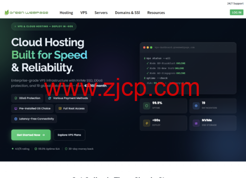 GreenWebPage:VPS 主机优惠,1核/1GB/20GB SSD/1TB/1Gbps 带宽,年付€14.99,香港/日本/美国/英国/荷兰/德国机房-国外主机测评