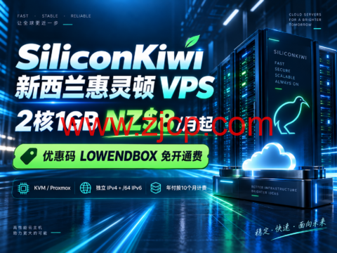 SiliconKiwi 新西兰惠灵顿 VPS:2核1GB NZ$8/月起,LOWENDBOX 免开通费-国外主机测评